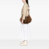 Gucci Large Crest Embossed Suede Indy Hobo Secondhand