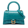 Balenciaga Croc Embossed Calfskin Hourglass Top Handle Bag XS Secondhand