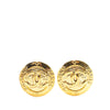 Chanel CC Gold Plated Round Clip On Earrings Secondhand