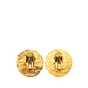 Chanel CC Gold Plated Round Clip On Earrings Secondhand