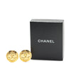 Chanel CC Gold Plated Round Clip On Earrings Secondhand