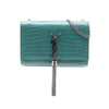 Saint Laurent Small Croc Embossed Leather Monogram Kate Tassel Crossbody Secondhand