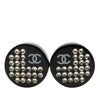 Chanel CC Resin Crystal Button Clip On Earrings Secondhand