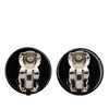 Chanel CC Resin Crystal Button Clip On Earrings Secondhand