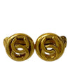 Chanel CC Gold Plated Round Clip On Earrings Secondhand