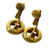 Chanel CC Gold Plated Round Clip On Earrings Secondhand