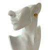 Chanel CC Gold Plated Round Clip On Earrings Secondhand