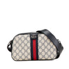 Gucci Small GG Supreme Textured Dollar Calfskin Web Ophidia Camera Bag Secondhand