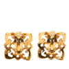 Chanel Gold Plated CC Square Clip On Earrings Secondhand