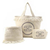 Chanel CC Terry Cloth Fringed Beach Tote Set Secondhand
