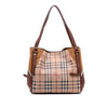 Burberry Small Leather Trimmed Haymarket Check Coated Canvas Canterbury Tote Secondhand