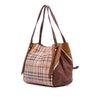 Burberry Small Leather Trimmed Haymarket Check Coated Canvas Canterbury Tote Secondhand