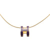 Hermès Gold Plated Enamel Pop H Pendant Necklace Secondhand