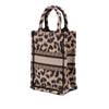 Dior Mizza Mini Embroidered Canvas Leopard Vertical Book Tote Secondhand
