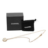 Chanel CC Gold Plated Resin and Strass Clear Dome Hologram Glitter Pendant Necklace Secondhand