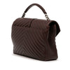 Saint Laurent Large Sheepskin Chevron Monogram College Satchel Secondhand