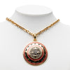 Chanel CC Gold Plated Enamel Sun Medallion Pendant Necklace Secondhand
