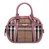 Burberry Small Leather Trimmed House Check Canvas Bridle Orchard Satchel Secondhand