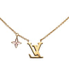 Louis Vuitton Gold Plated Enamel LV Iconic Pendant Necklace Secondhand