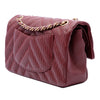 Chanel Medium Classic Chevron Calfskin Pleated Double Flap Secondhand