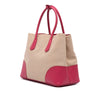 Secondhand Prada Large Saffiano Trimmed Canapa Double Satchel