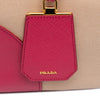 Secondhand Prada Large Saffiano Trimmed Canapa Double Satchel