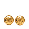 Chanel CC Gold Plated Round Clip On Earrings Secondhand