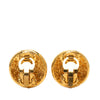Chanel CC Gold Plated Round Clip On Earrings Secondhand