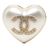 Chanel CC Resin Gold Plated Strass Heart Brooch Secondhand