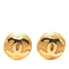 Chanel CC Gold Plated Round Clip On Earrings Secondhand