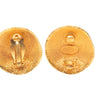 Chanel CC Gold Plated Round Clip On Earrings Secondhand