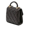 Chanel CC Quilted Iridescent Lambskin Top Handle Flap Clutch With Chain Secondhand