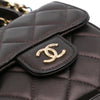 Chanel CC Quilted Iridescent Lambskin Top Handle Flap Clutch With Chain Secondhand