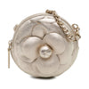 Chanel Mini CC Metallic Lambskin Camellia Bouquet Round Clutch on Chain Secondhand