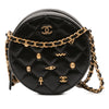 Chanel Quilted Lambskin Egyptian Amulet Charms Round Clutch with Chain Secondhand