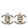 Chanel Silver Plated CC Turnlock Clip On Earrings Secondhand