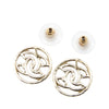 Chanel Gold Plated CC Round Bullet Back Earrings Secondhand