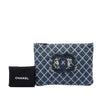 Chanel Medium Quilted Denim Wild Stitch Fringe O Case Clutch Secondhand