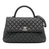 Chanel Large Quilted Caviar Coco Top Handle Bag Secondhand