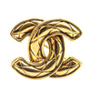 Secondhand Chanel Gold Plated CC Quilted Brooch
