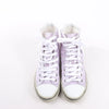 Saint Laurent Paris Malibu Satin High-top Sneakers in Metallic Purple 718403, Size 38 EU Secondhand