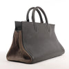 Secondhand Saint Laurent Cabas Rive Gauche Leather x Suede 2Way Handbag in Dark Gray 436620