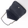Saint Laurent Paris College Monogramme Leather Chain Handbag in Navy Blue 392738 Secondhand