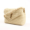 Saint Laurent Paris Loulou Raffia x Leather Crossbody Bag in Beige 467072 Secondhand