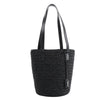 Saint Laurent Paris Panier Small Raffia x Leather Shoulder Bag in Black 693240 Secondhand