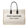 Saint Laurent Rive Gauche Large Tote Bag in Printed Canvas and Leather in Beige 499290 Secondhand