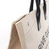 Saint Laurent Rive Gauche Large Tote Bag in Printed Canvas and Leather in Beige 499290 Secondhand