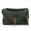 Saint Laurent College Large green leather bag