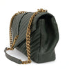 Saint Laurent College Large green leather bag