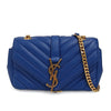 Saint Laurent LouLou Toy bag in blue chevron leather